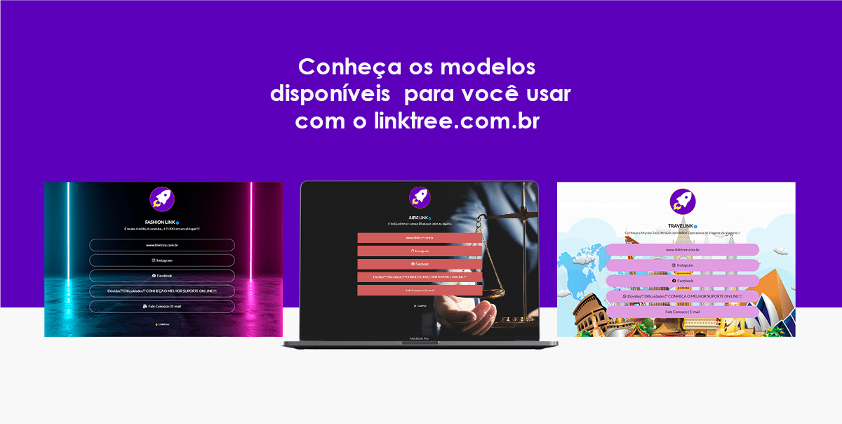Conheça os modelos disponíveis para você usar com o Linktree.com.br